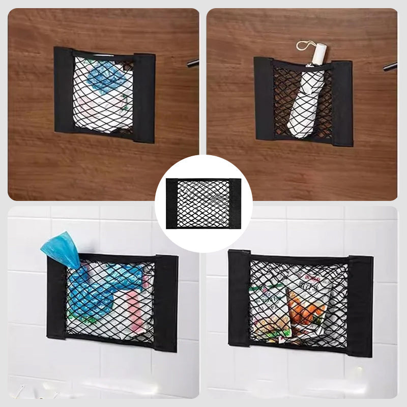 Borsa in rete per conservare sacchetti di plastica (con nastro adesivo)