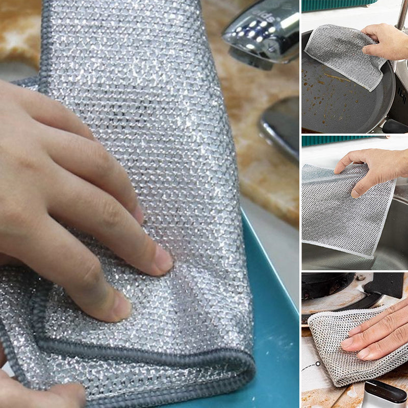 Panni multiuso per lavastoviglie in filo metallico per uso asciutto e bagnato